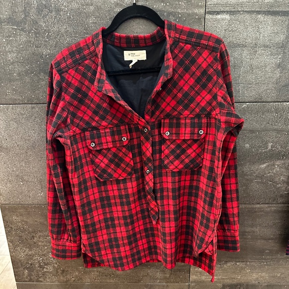 Isabel Marant Etoile red wool blend plaid shirt size 1 (S) - Picture 3 of 7